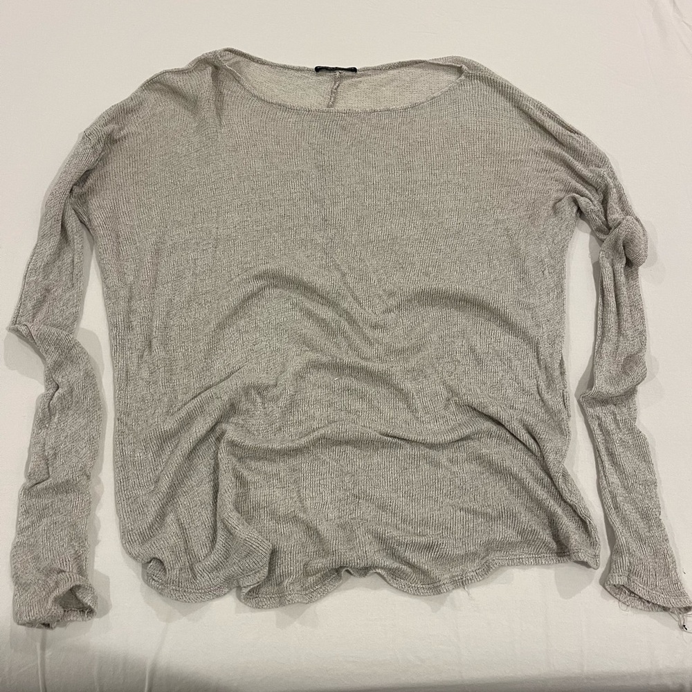 Brandy Melville Light Gray Knit Top